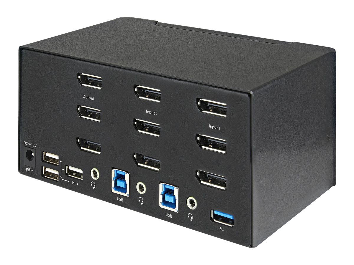 STARTECHCOM 2 Port Triple Monitor DisplayPort KVM Switch 4K 60Hz UHD HDR DP 12 KVM Umschalter