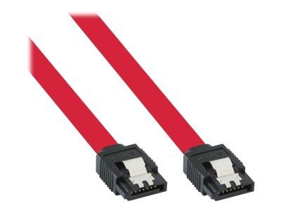 INLINE SATA Kabel 6Gb/s mit Sicherheitslasche 1m rot