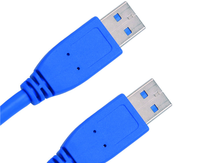 JOUJYE CC 130-2,0m USB3.0 Kabel SteckerA/A Blau Kupferleitung AWG30 bis 5GBit/s 3-fache Abschirmung u. dichter Geflechtschirm