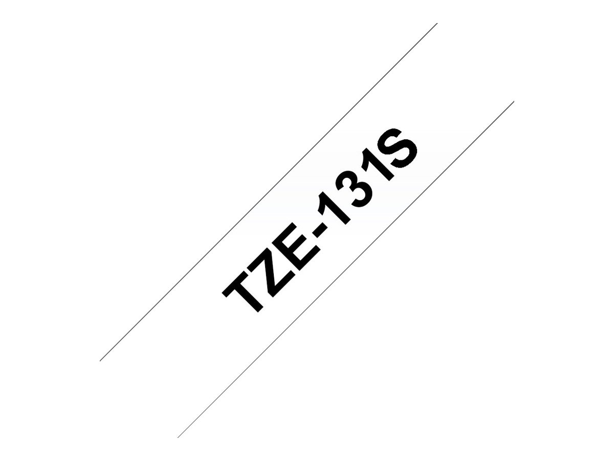 Brother laminiertes Schriftband P-Touch TZe-131S - 12 mm x 4 mm - Schwarz auf Transparent