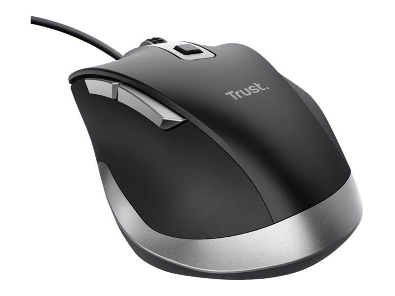 Trust Fyda Comfort Eco Maus ergonomisch kabelgebunden schwarz, silber