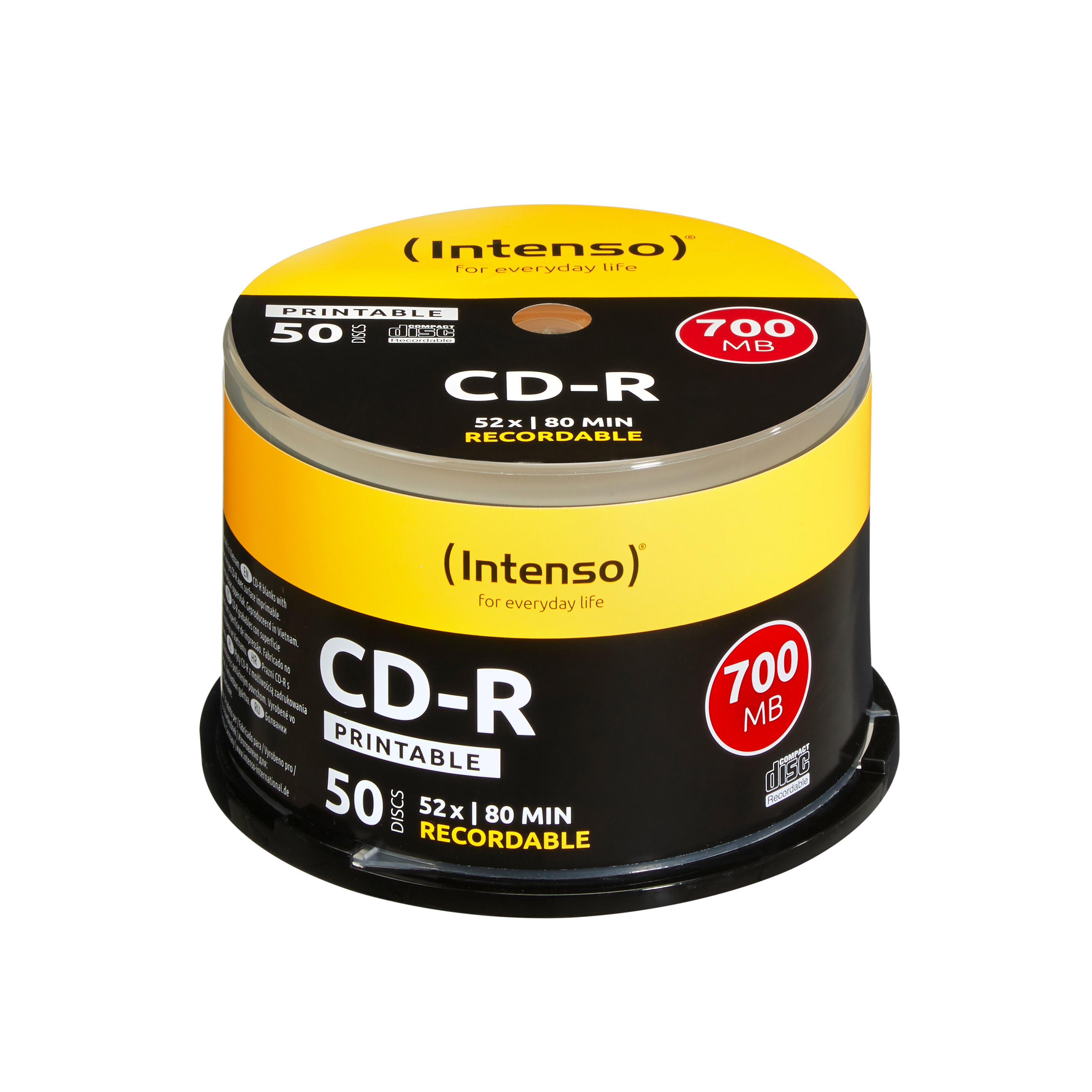 CD-R  Intenso 700MB  50pcs Cakebox printable inkjet 52x