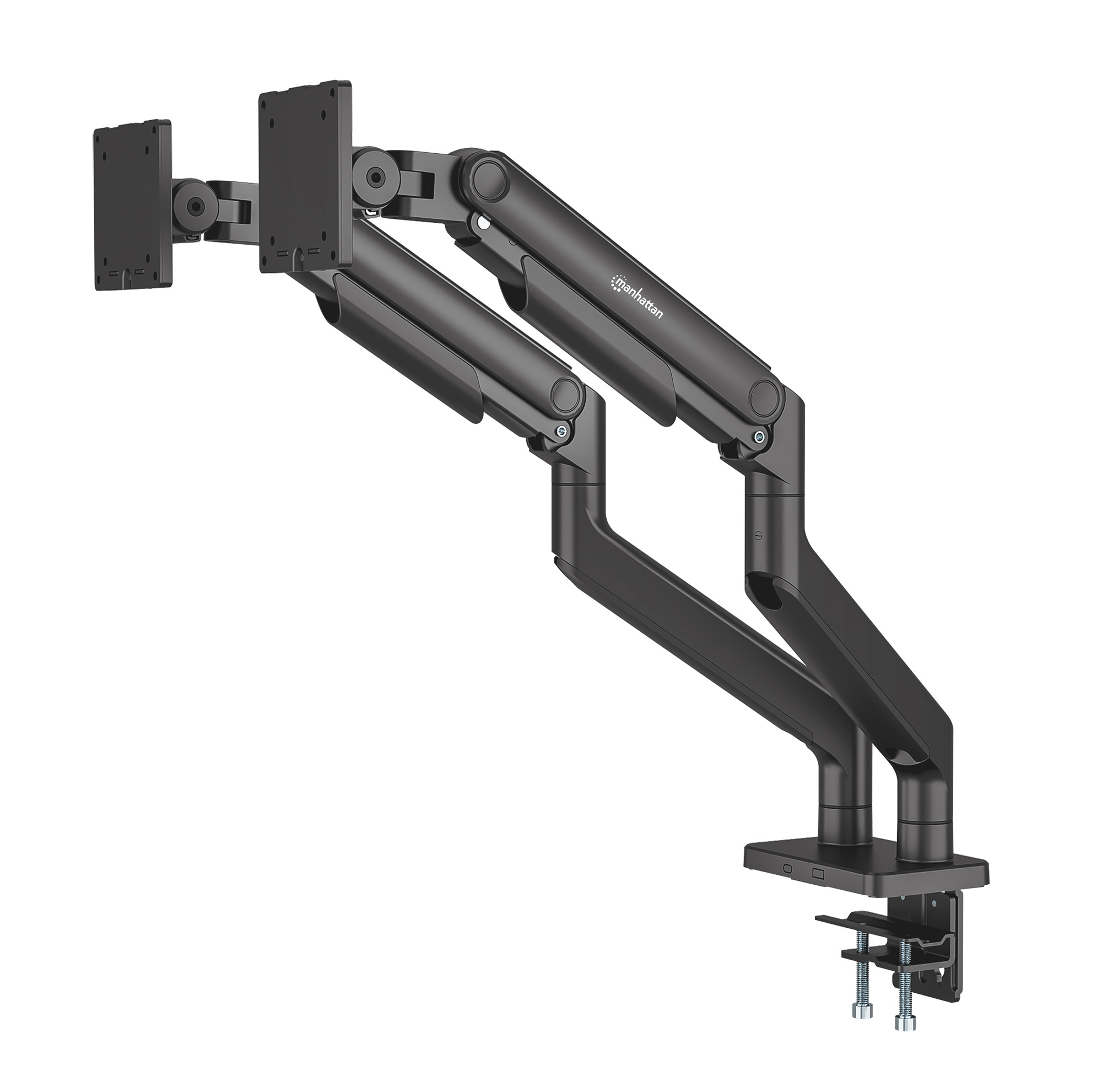 Manhattan Tischhalterung mechanische Feder 2 Monitore 17-45 Zoll Schwarz