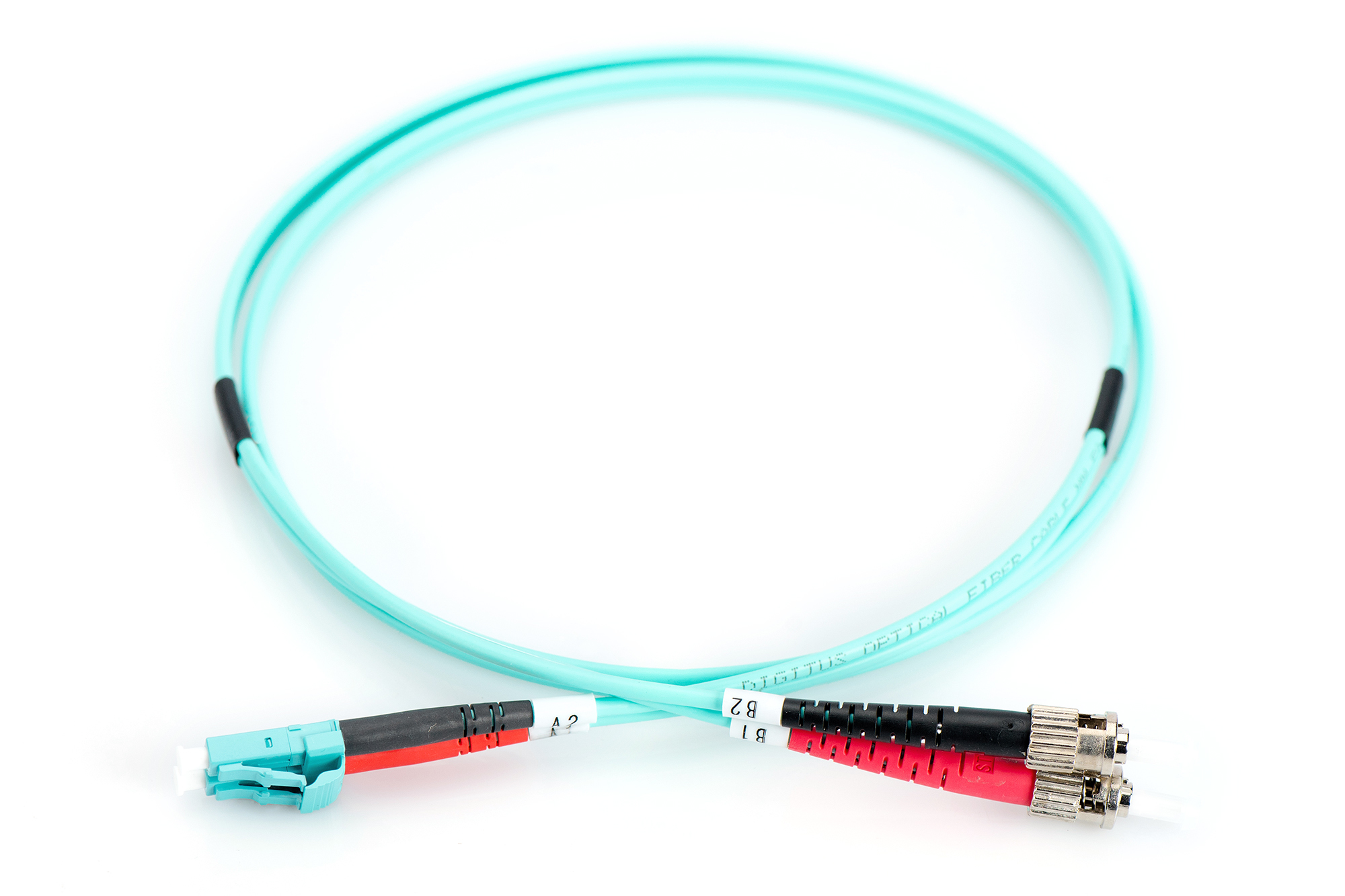 DIGITUS LWL Patchkabel LC zu ST Multimode 50/125 m Duplex Länge 2m Klasse OM3