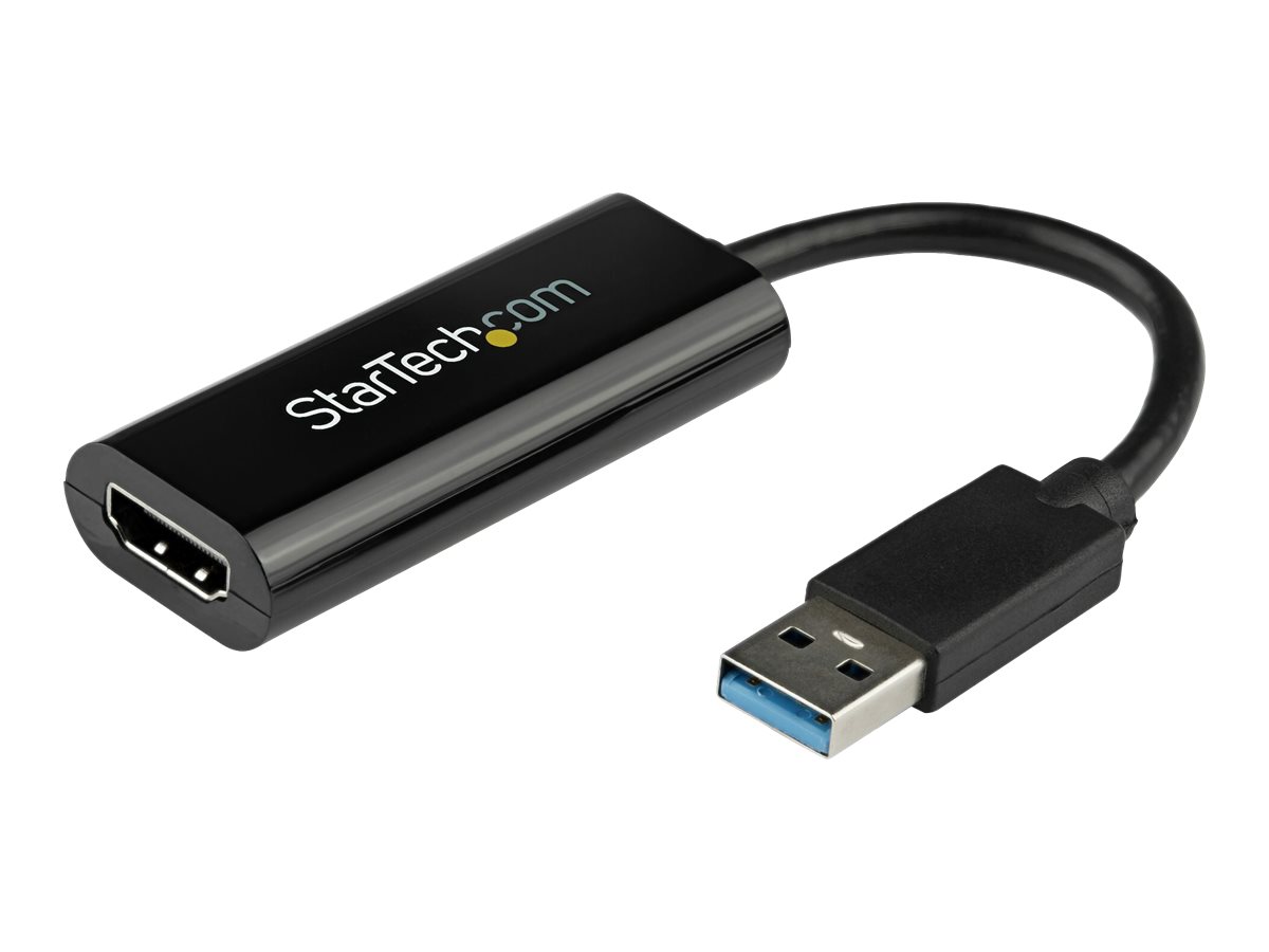 StarTech.com USB zu HDMI Adapter - Externe Grafikkarte - USB 3.0 - Slim - 1080p - Multi Monitor Adapter - Video- / Audiokabel - TAA-konform - 19 cm