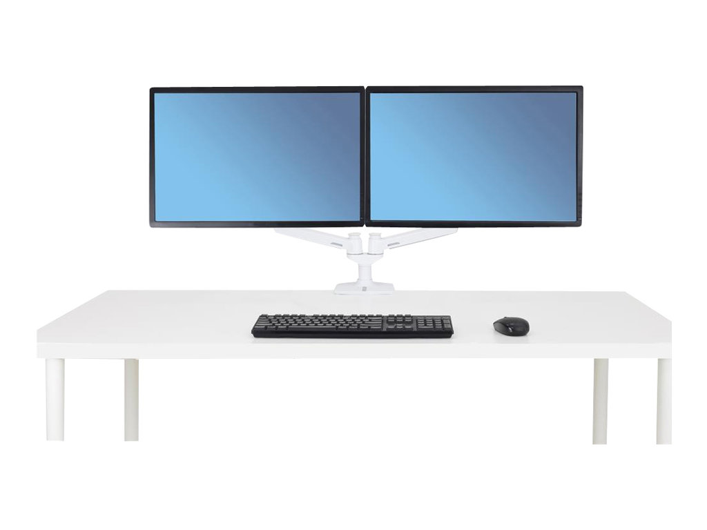 ERGOTRON LX-Montagearm fuer 2 Monitore nebeneinander weiss 68cm 27Zoll bis 33cm anheben max 18kg.belastbar VESA 75x75 100x100mm