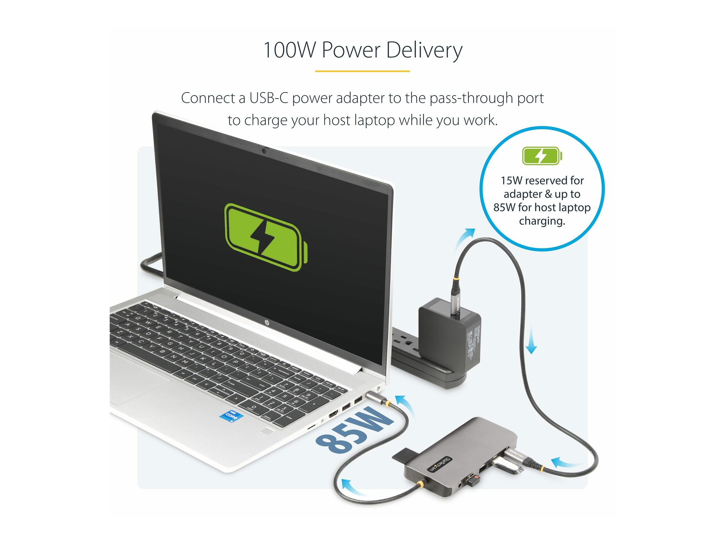 STARTECH.COM Drei Monitor USB-C Multiport Adapter 2x 4K 60Hz + 4K 30Hz HDMI & DP 4x USB-A 100W GbE Laptop Dockingstation