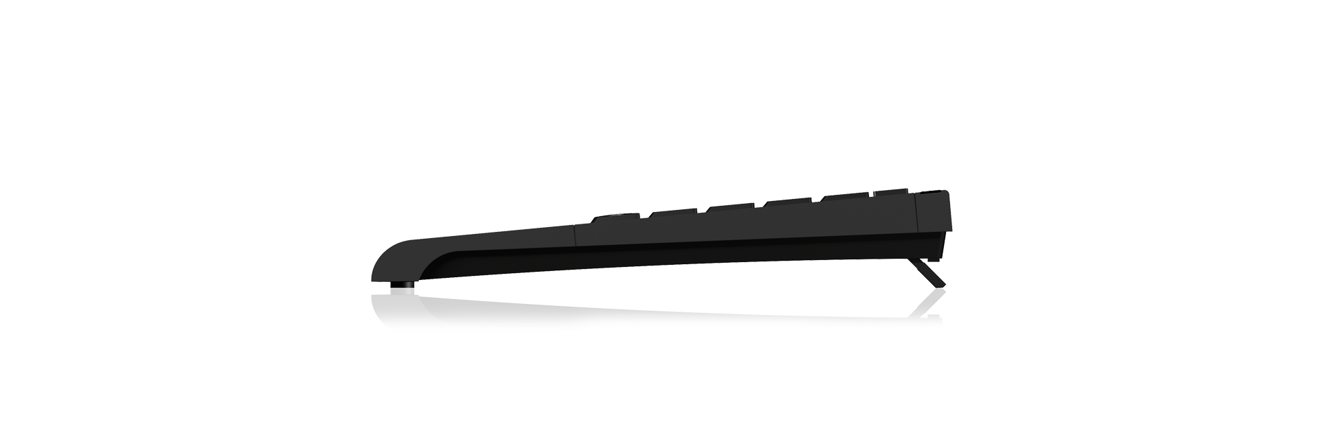 KEYSONIC ACK-595C+  Mini-Tastatur schwarz in flacher Bauform geringe Abmessungen Soft-Touch-Membrantechnologie Status-LEDs (DE)