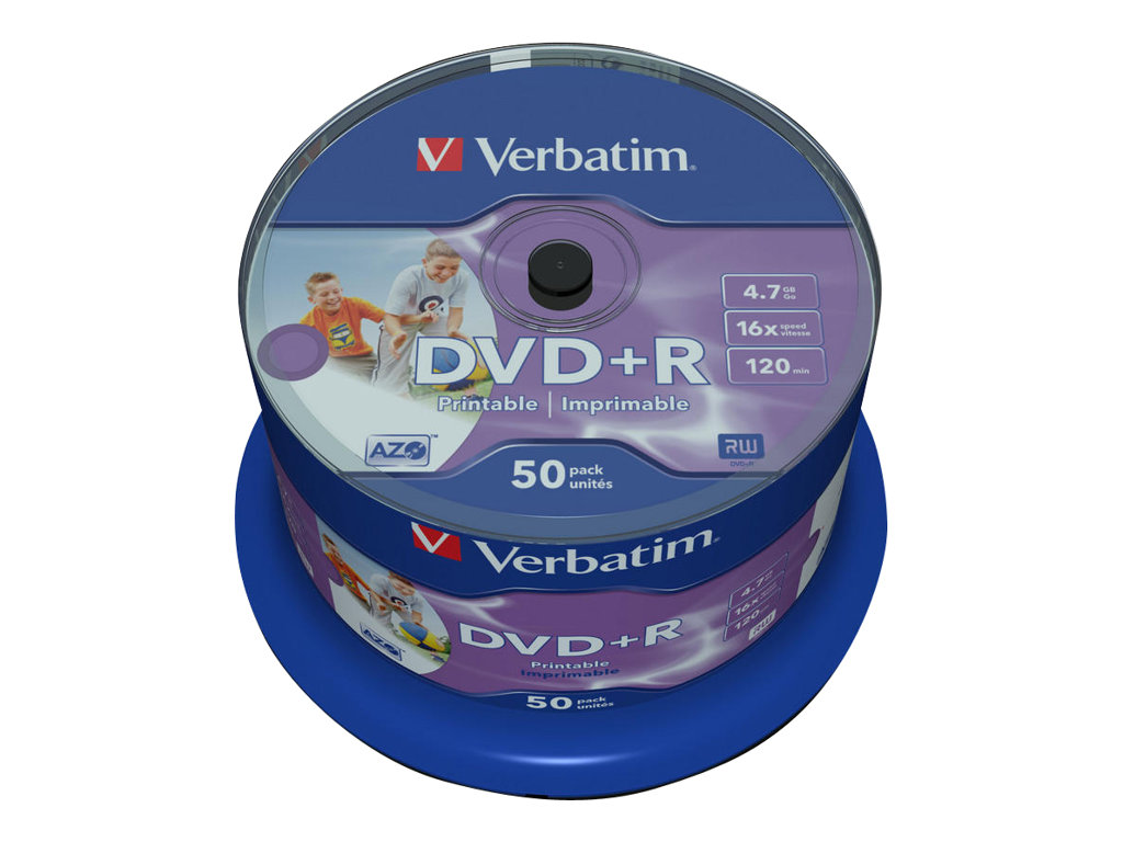 DVD+R Verbatim 4,7GB 50pcs Pack 16x Spindel azo wide prin retail