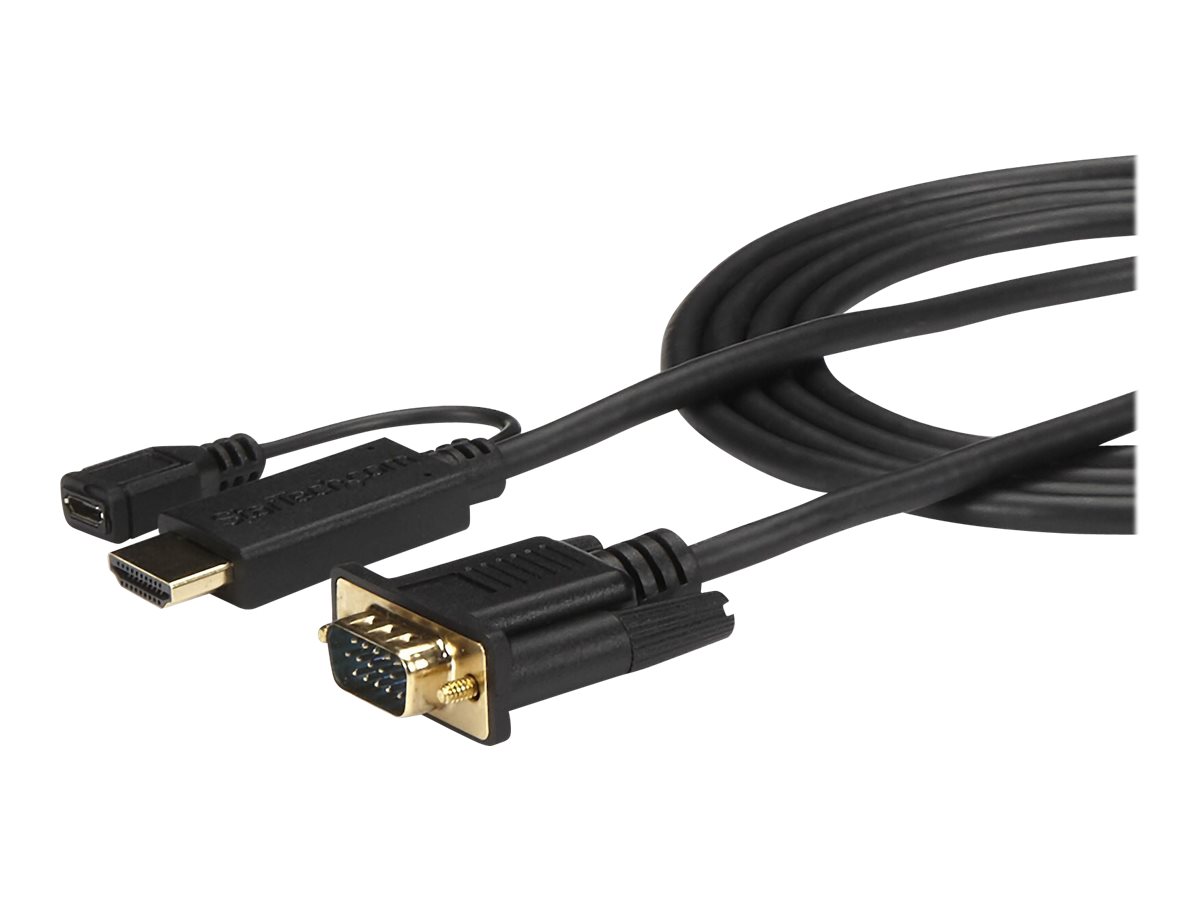 StarTech.com 1,8m aktives HDMI auf VGA Konverter Kabel - HDMI zu VGA Adapter 180cm - Schwarz - 1920x1200 / 1080p - Videokonverter - Schwarz