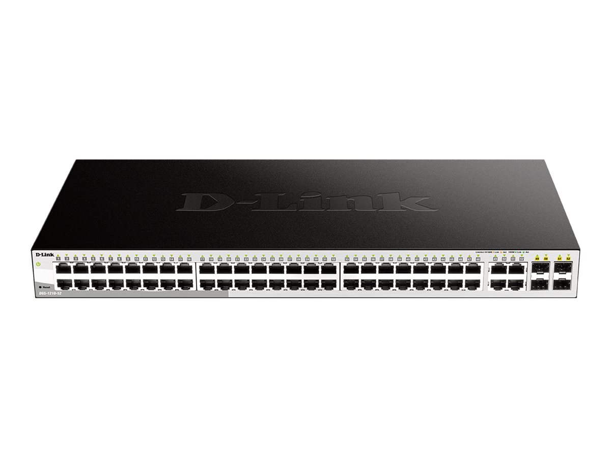 D-LINK DGS-1210-52/E 52-Port Gigabit Smart Managed Switch Layer2 48x 10/100/1000BASE-T 4x 100/1000Mbps Combo