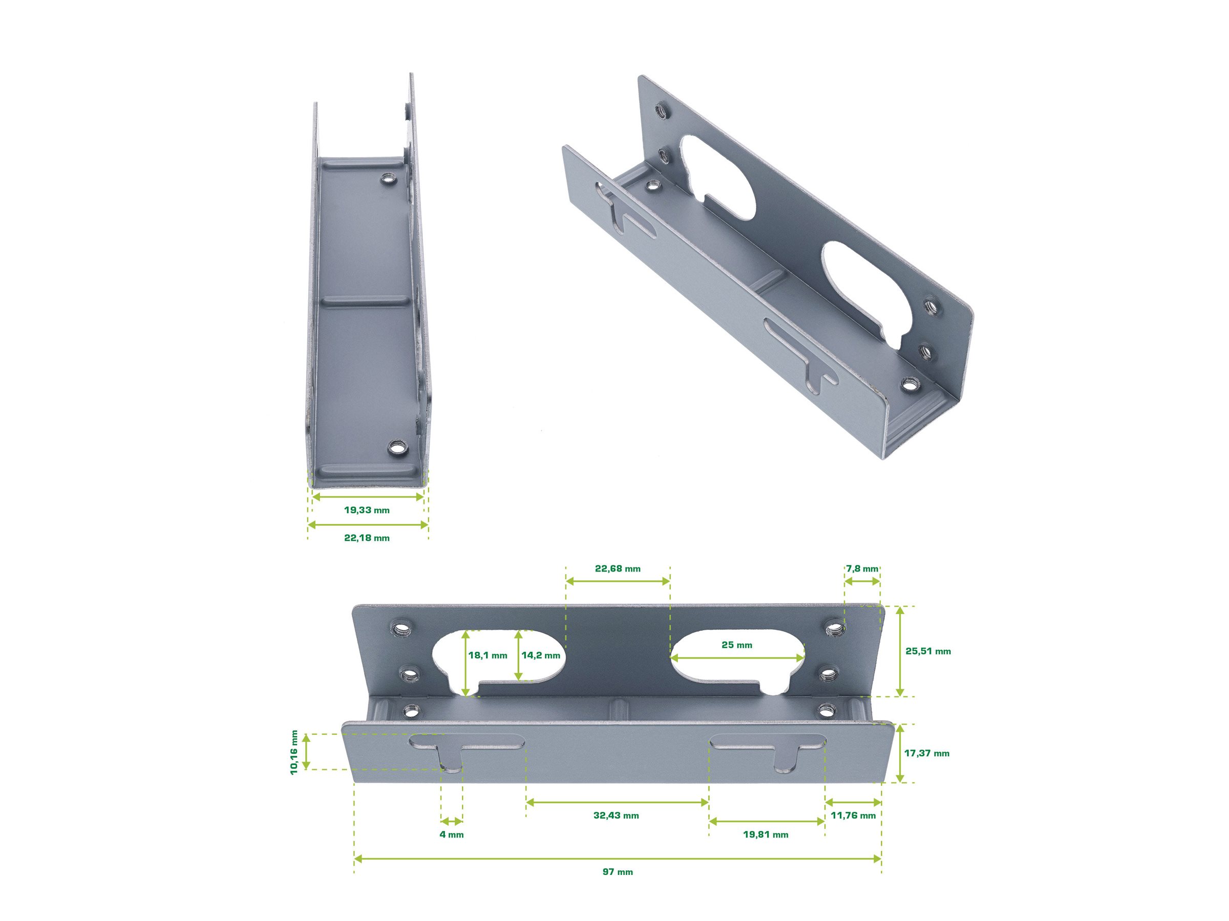 INLINE HDD Einbauschienen fuer 8,89cm 3.5 Zoll Festplatten INLINE HDD Einbauschienen fuer 8,89cm 3.5 Zoll Festplatten
