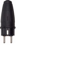 Merten Gummi-Stecker SCHUKO 122151 Gummi-SCHUKO-Stecker schwarz