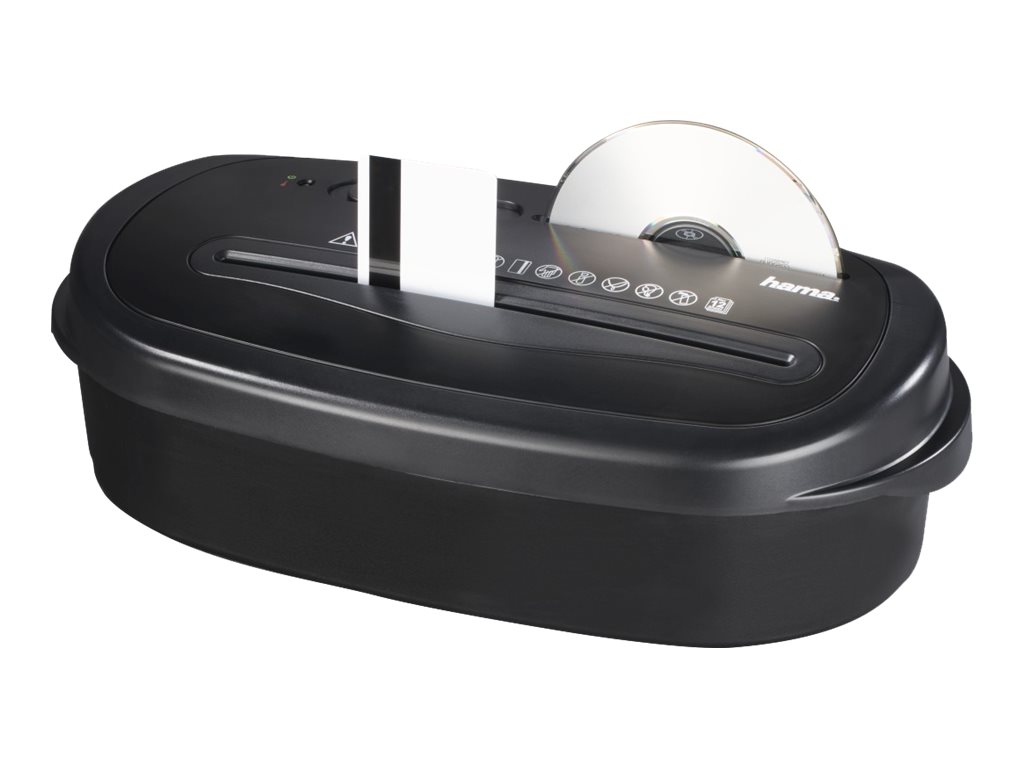 hama Home X12CD Aktenvernichter mit Partikelschnitt P-4, 4 x 40 mm, bis 12 Blatt, schwarz