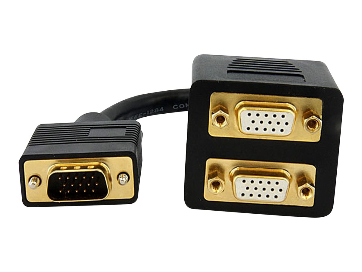 StarTech.com 30cm VGA auf 2x VGA Splitter-Kabel - St/Bu - VGA HD15 Y-Verteiler Stecker/Buchse - Vergoldet - VGA-Splitter - 30 cm