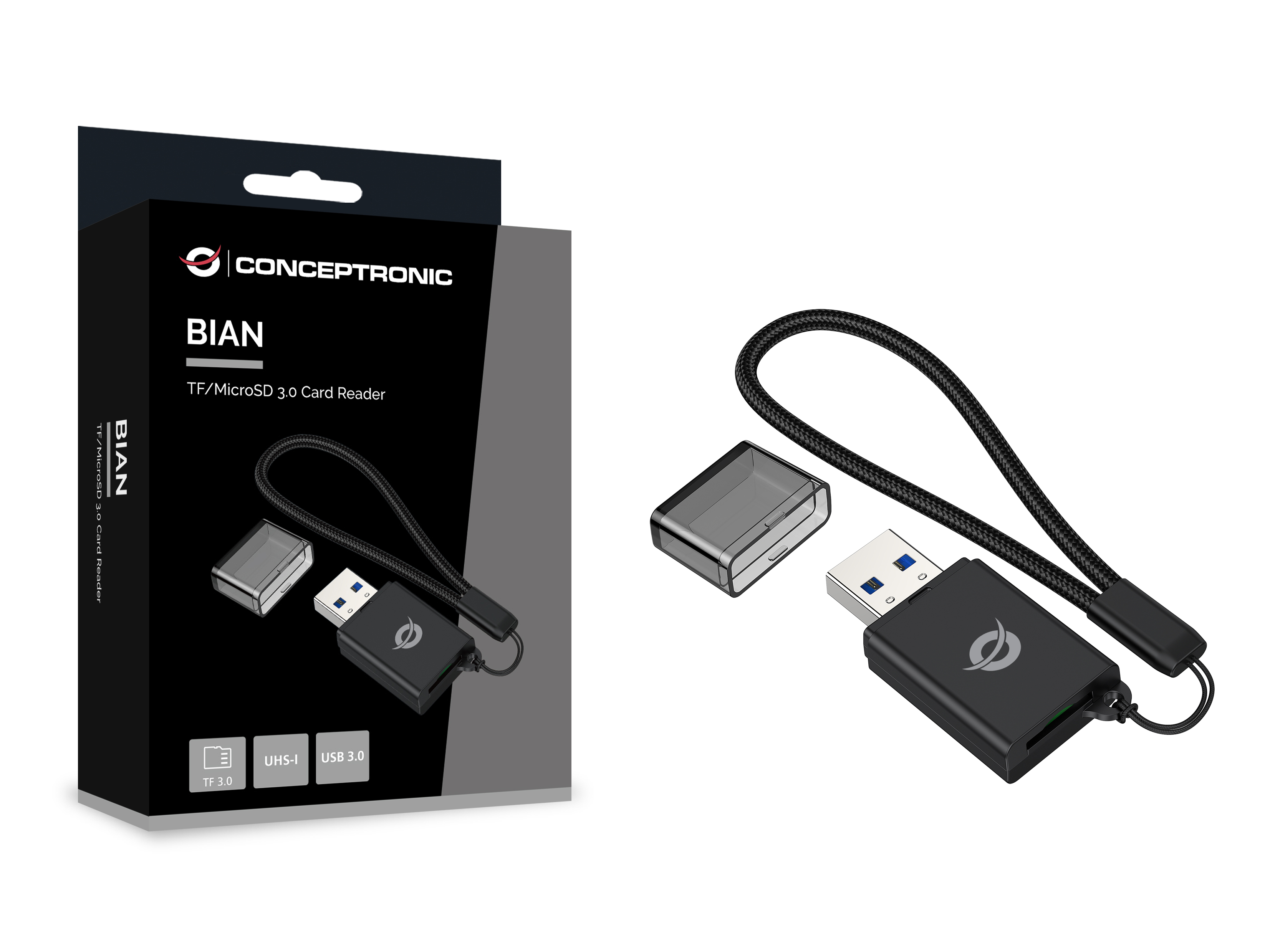 CONCEPTRONIC Kartenleser USBA30TFMicroSD30 schwarz