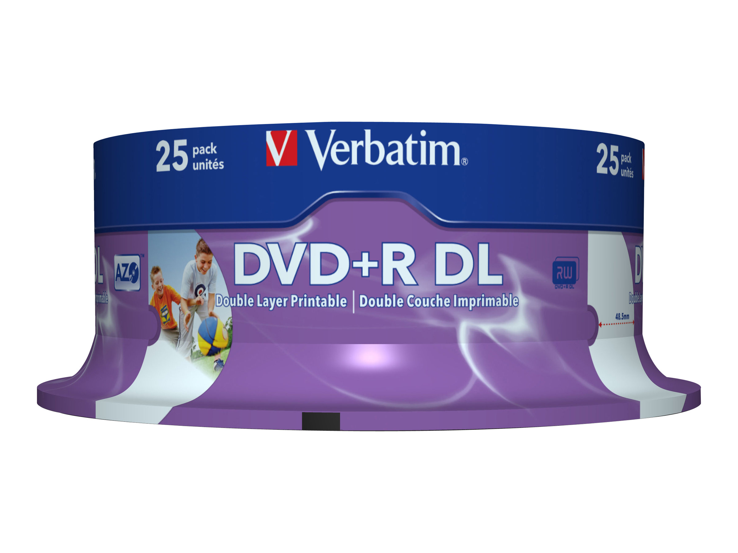 DVD+R Verbatim 8,5GB 25pcs Pack double 8x Spindel wide print retail