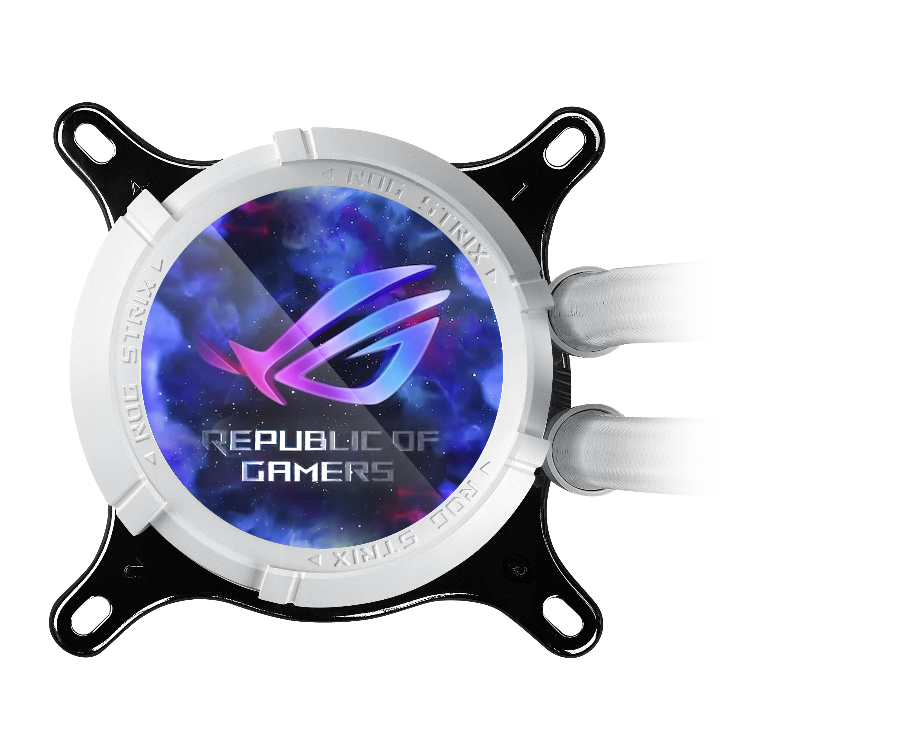 ASUS ROG Strix LC III ARGB LCD WHT allinone CPU liquid cooler with 21 IPS LCD Aseteks new Gen7 v2 pump and premium ROG ARGB fans