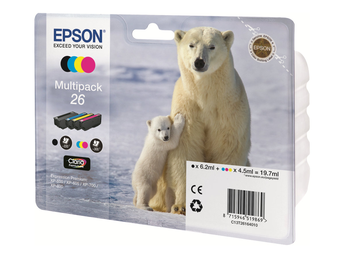 EPSON 3LB 26 ink cartridge black and tri-colour standard capacity 19.7ml 1-pack blister without alarm EPSON 3LB 26 ink cartridge black and tri-colour standard capacity 19.7ml 1-pack blister without alarm