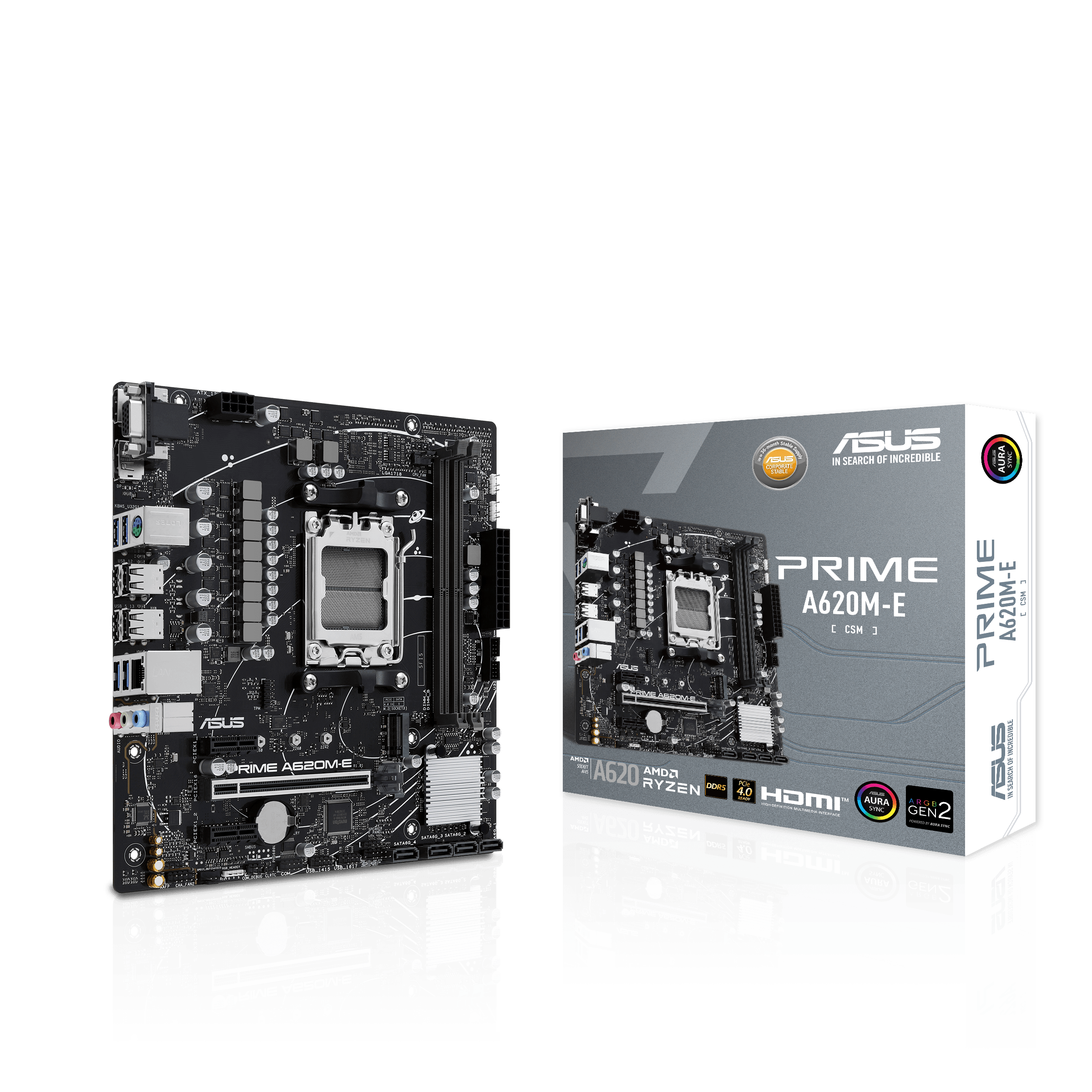 ASUS PRIME A620MECSM AM5 2xDDR5 mATX MB 4xSATA 1xM2