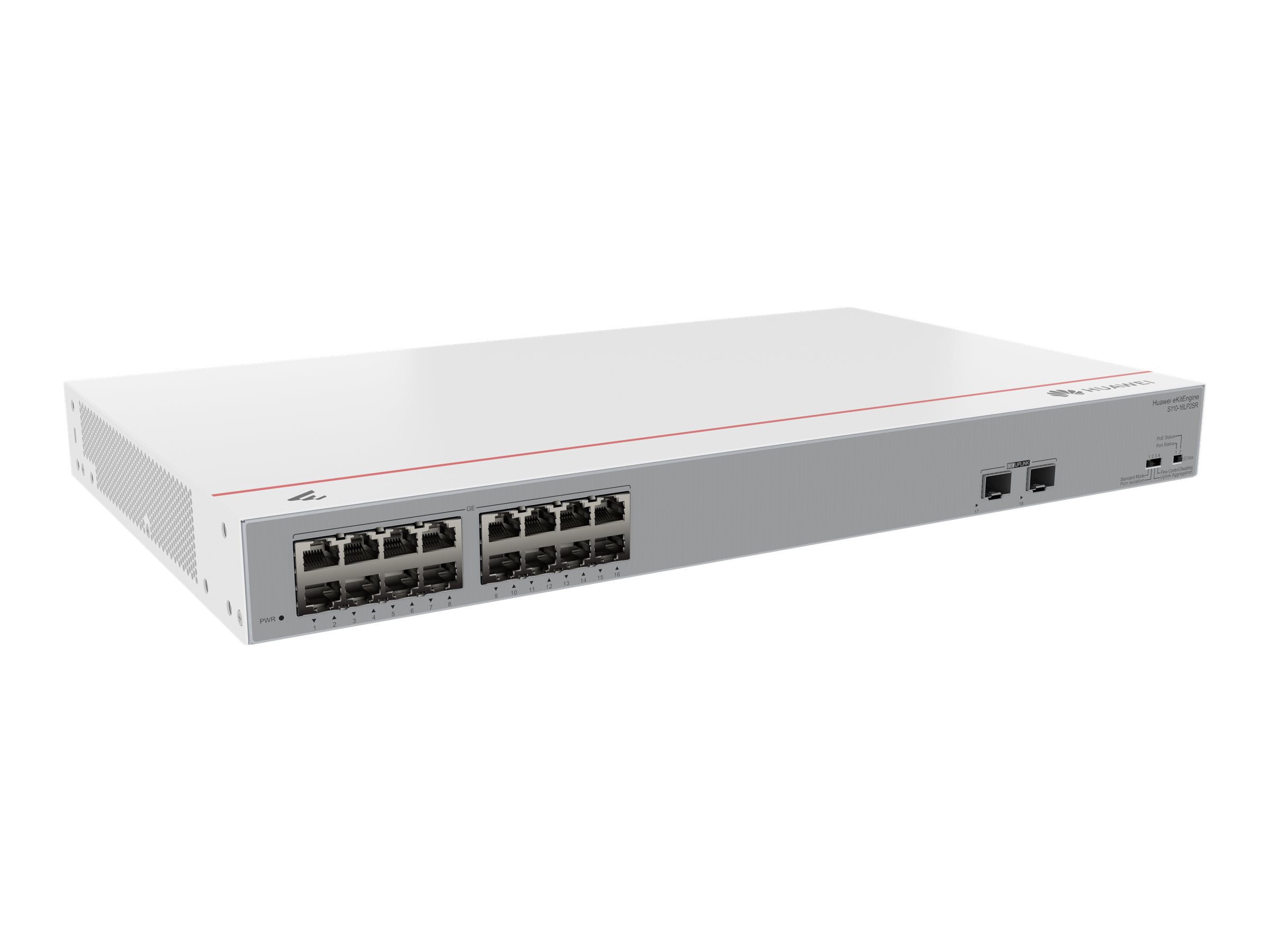 HUAWEI Switch S110-16LP2SR 16x10/100/1000BASE-T ports 2xGE SFP ports PoE+ AC power eKit HUAWEI Switch S110-16LP2SR 16x10/100/1000BASE-T ports 2xGE SFP ports PoE+ AC power eKit