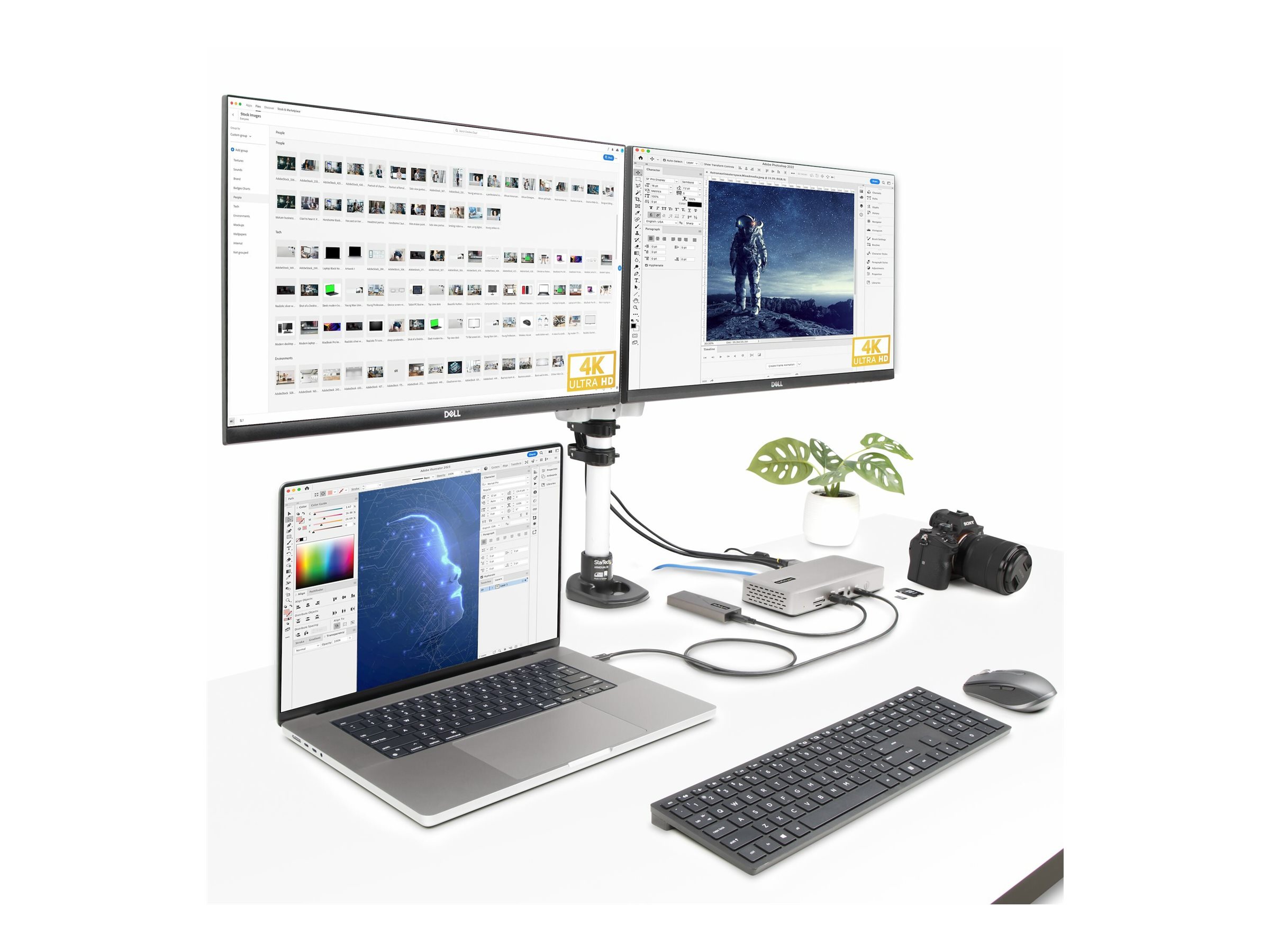 STARTECH.COM Thunderbolt 4 Dockingstation Multi Monitor Dock fur 4monitore 2x HDMI/2x DP 2.5 GbE 98W PD USB4/USBC/TB3