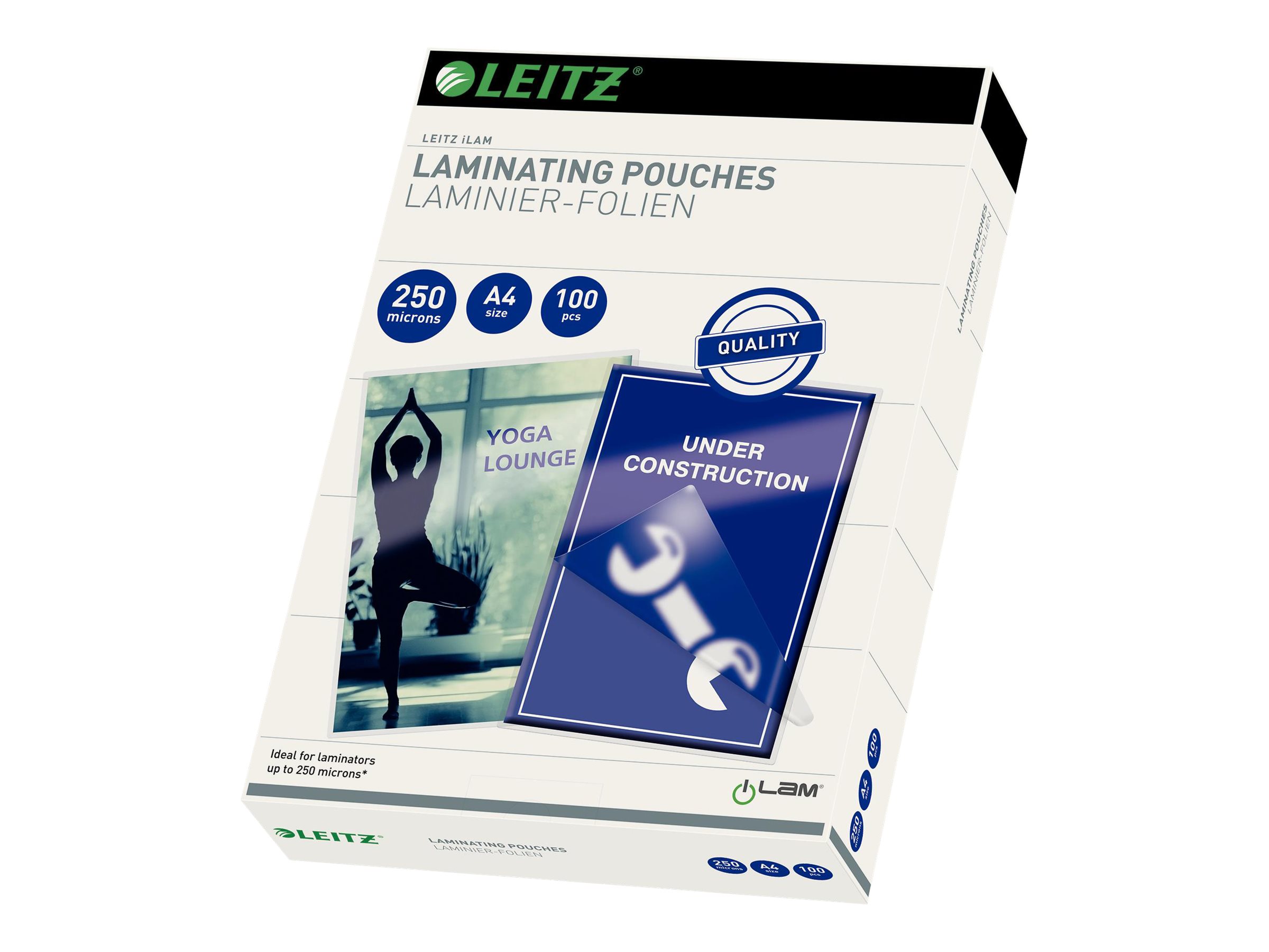 100 LEITZ Laminierfolien glÃ¤nzend fÃ¼r A4 250 micron