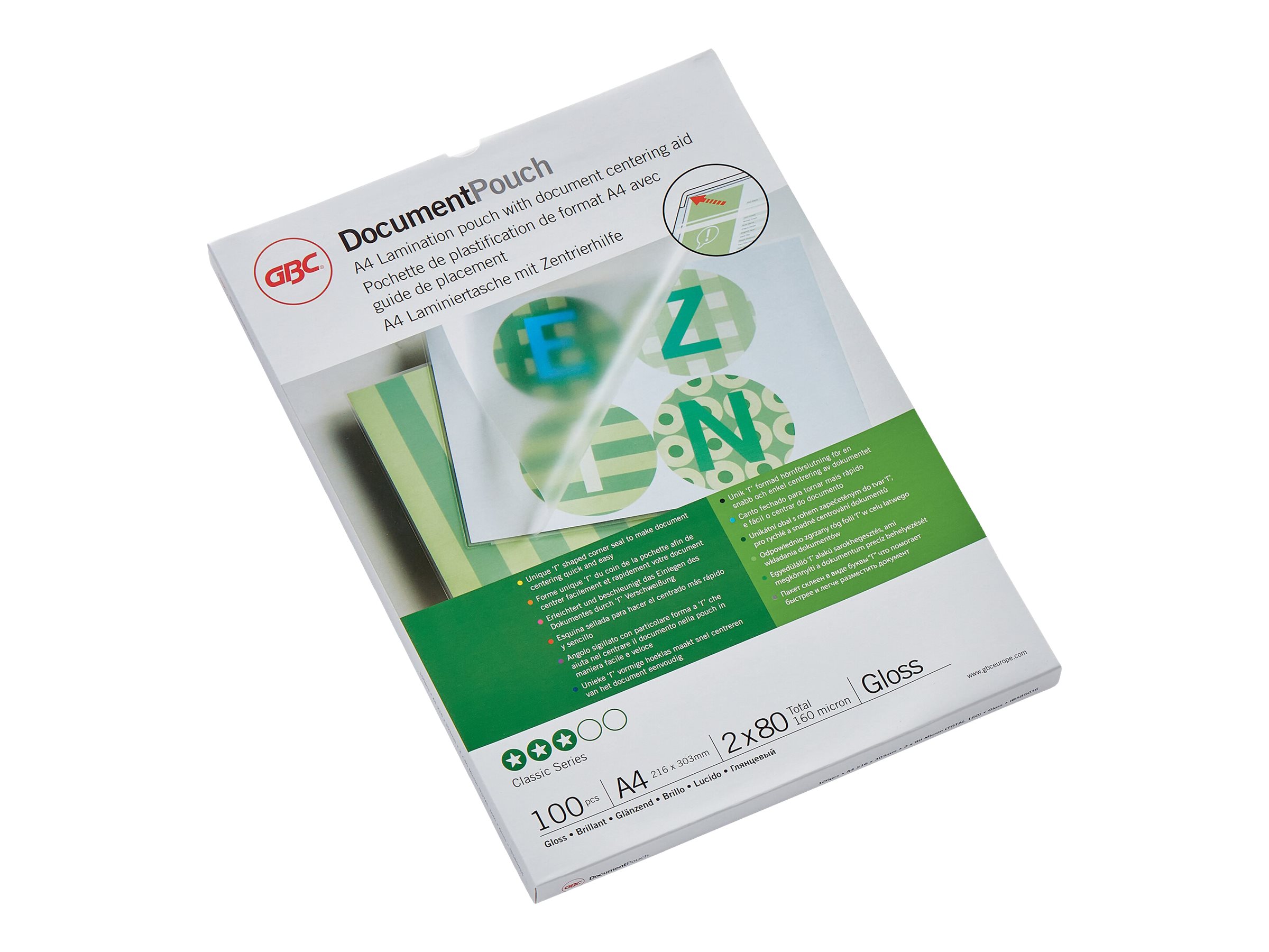 100 GBC Laminierfolien glaenzend fuer A4 80 micron 100 GBC Laminierfolien glaenzend fuer A4 80 micron