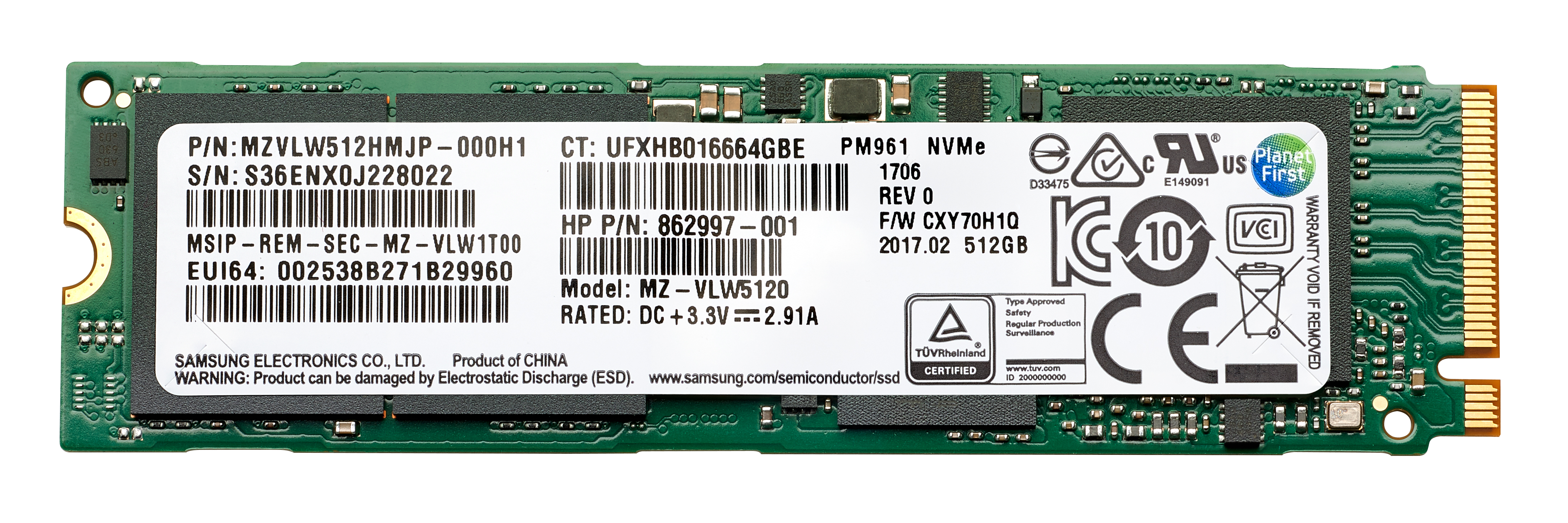 HP 1TB PCIe NVME TLC SSD