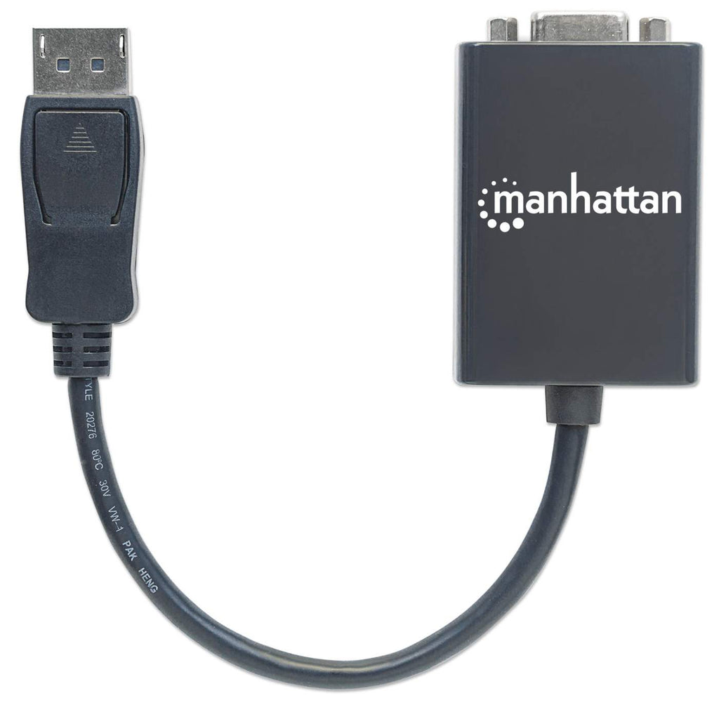 MANHATTAN DisplayPort auf VGA Konverter zum einfachen Anschluss von PCs mit DisplayPort an VGAMonitore, Beamer und mehr