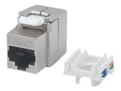 INTELLINET Cat6a-Modularbuchse FTP Keystone Jack werkzeuglos silber
