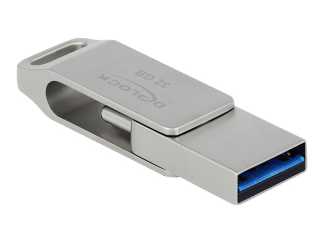 Delock USB 32 Gen 1 USBC TypA Speicherstick 32 GB Metallgehäuse