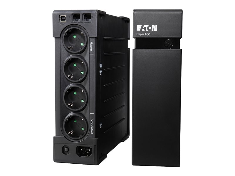 EATON UPS Ellipse ECO 800 USB DIN rack/tower - AC 230 V - 500 Watt - 800 VA - USB - Shuko 4 Output - 2U - 48,26cm 19Zoll