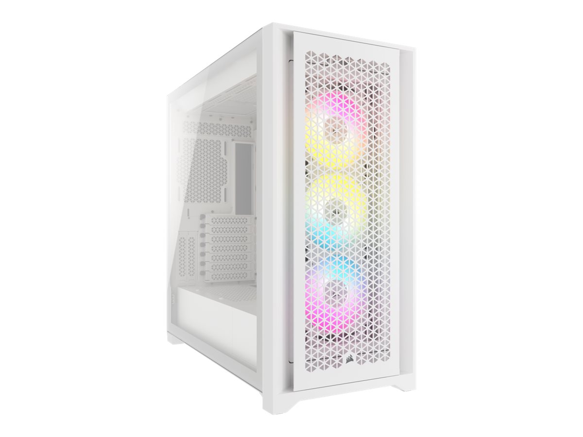 Corsair 5000D RGB Midi Tower PC Weiss ATX Kunststoff Stahl Gehaertetes Glas 17 cm