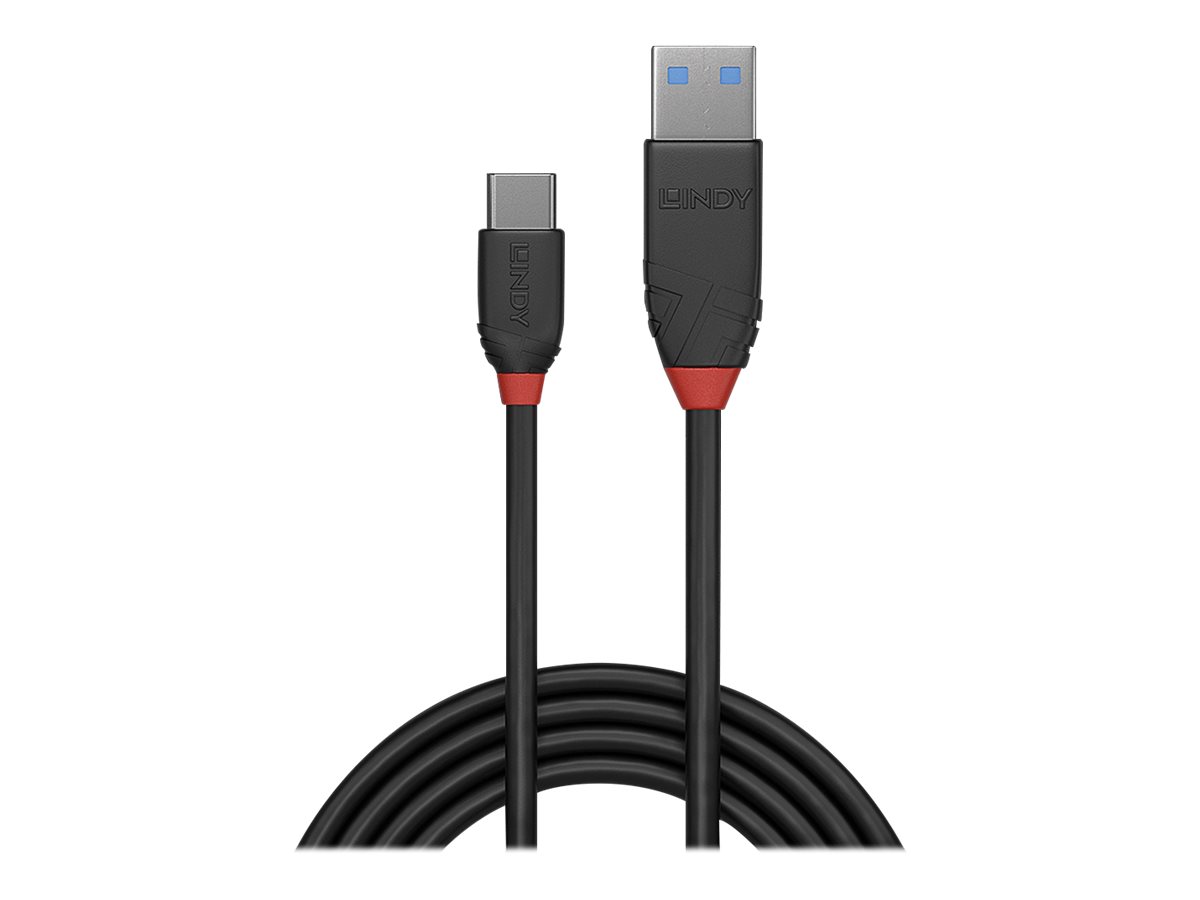 LINDY 0,5m USB 3.1 Typ A an C Kabel 3A Black Line