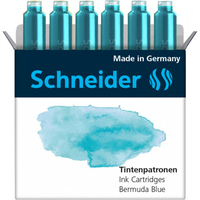 Schneider Tintenpatronen für Füller Pastell Bermuda Blue, 6 St