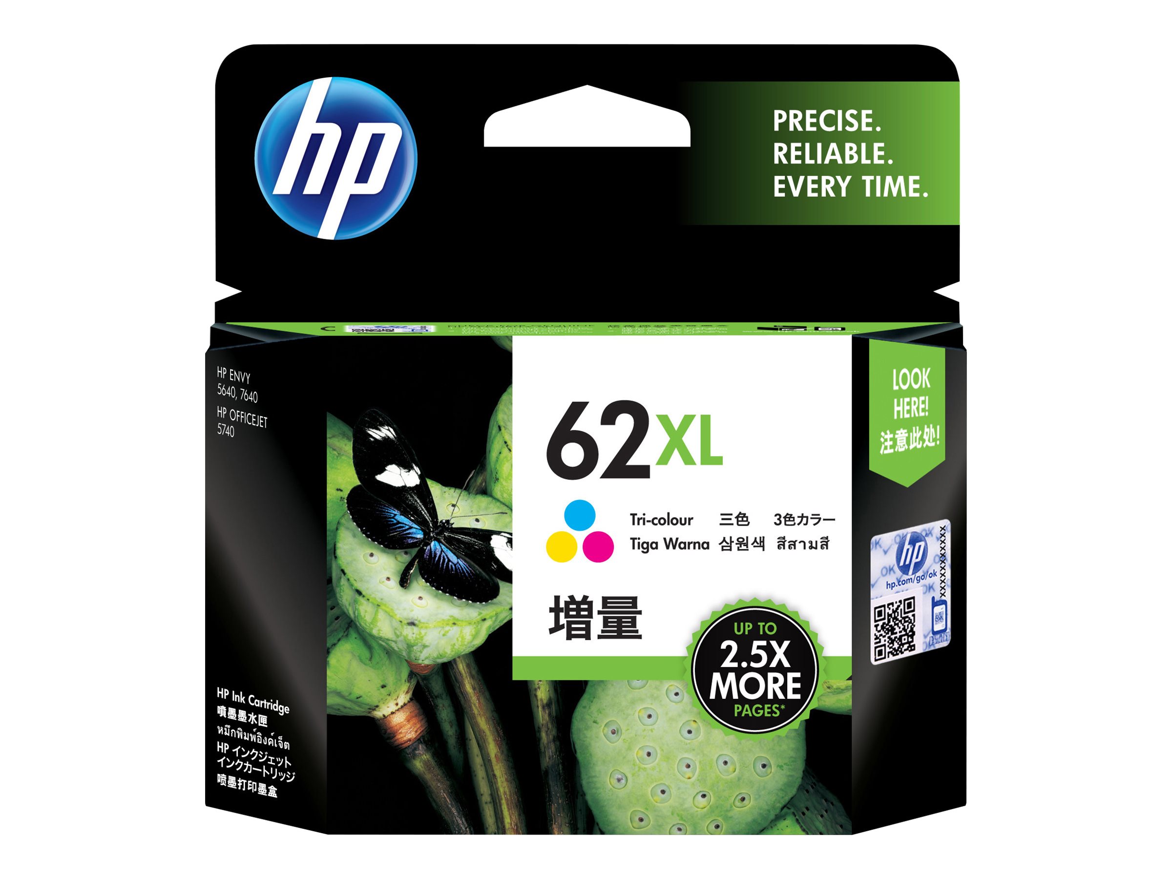 HP Tintenpatrone Nr 62XL C2P07AE 3farbig ca 415 Seiten