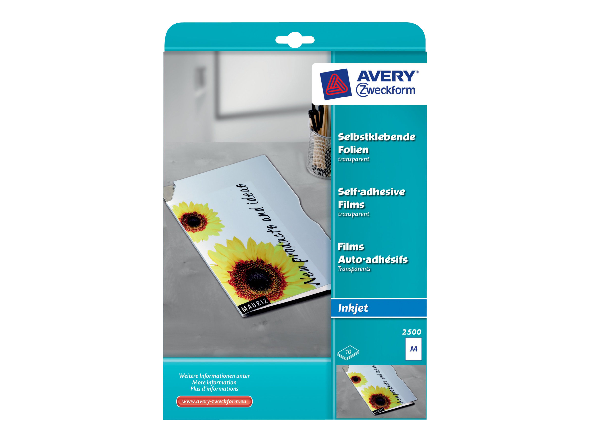 AVERY Zweckform InkJetfolien 2500 klar, 10 St. AVERY Zweckform InkJetfolien 2500 klar, 10 St.