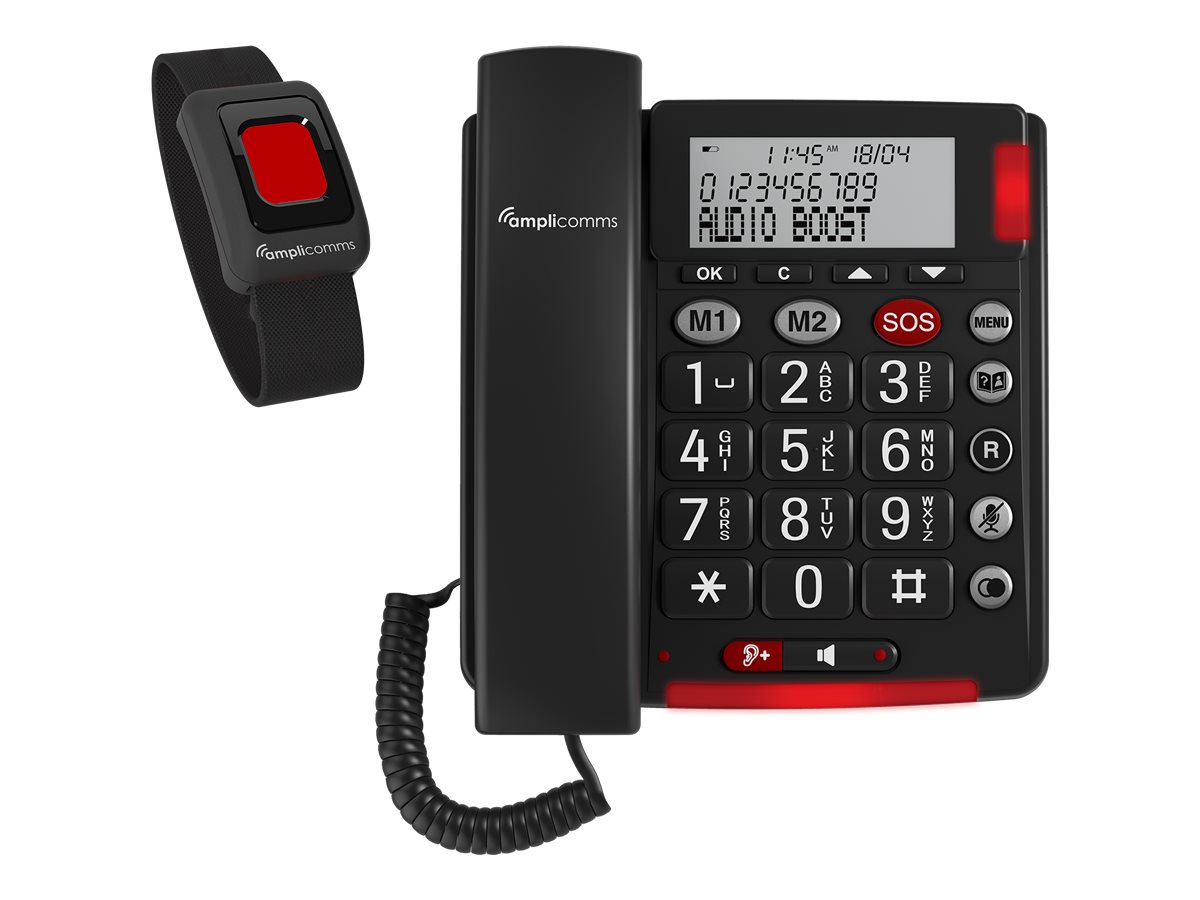 amplicomms BIGTel 50 Alarm plus, Grosstastentelefon Dark Grey