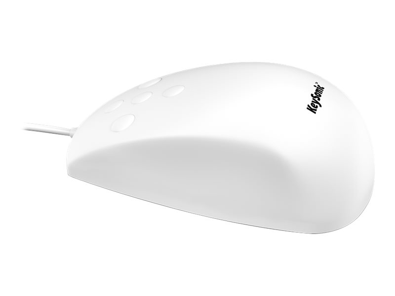 KEYSONIC KSM-3020M-W Maus Wsser- und staubdicht nach IP68 aus Silikon USB-Kabel 1,8m in weiss