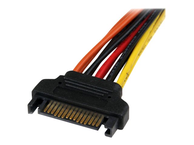 StarTech.com SATA Y-Strom-Adapterkabel mit Verriegelungs Clip 15cm - S-ATA Y Splitter Stromkabel St/Bu - Serial ATA 15pin Y-Adapter - Netz-Splitter - 15.24 cm