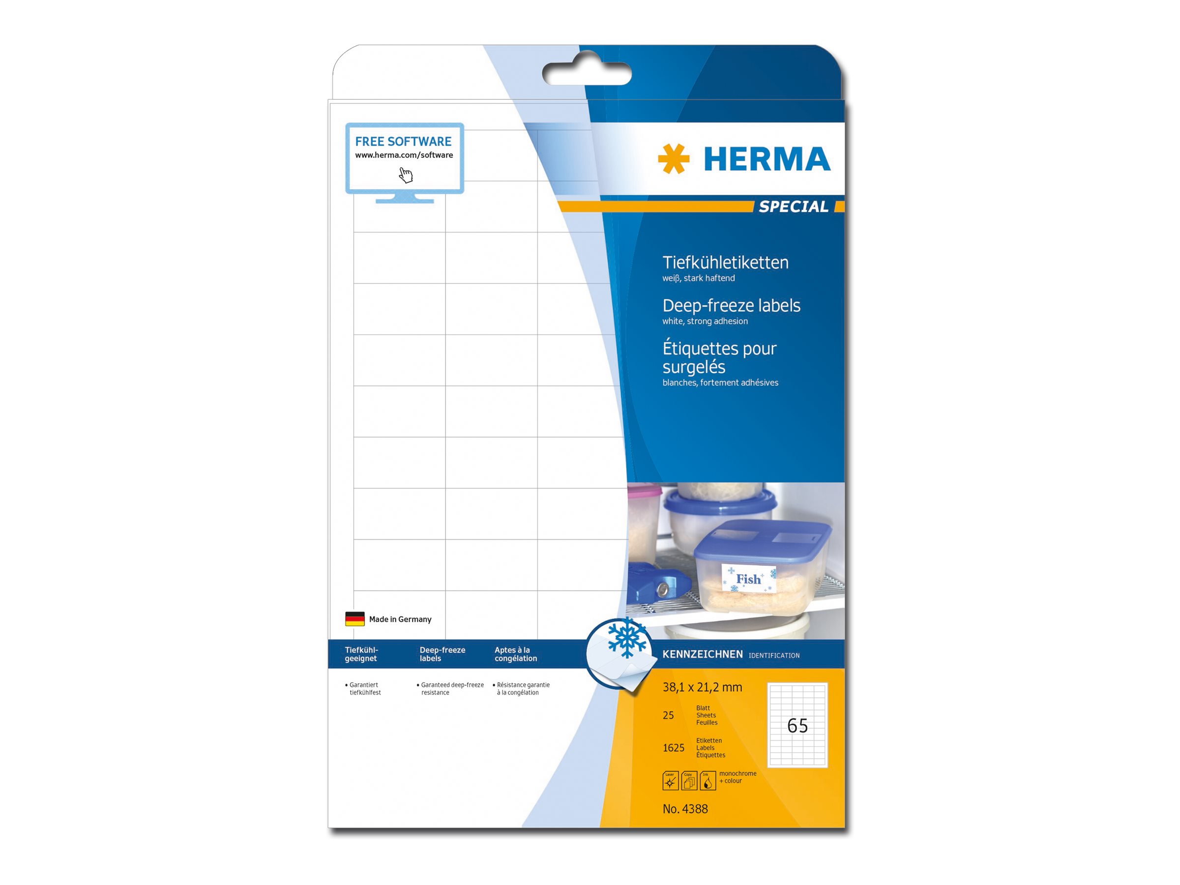 1.625 HERMA SPECIAL TiefkÃ¼hletiketten 4388 weiÃ 38,1 x 21,2 mm
