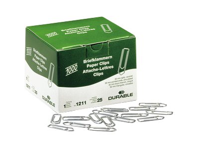 DURABLE Bueroklammern silber verzinkt, 1.000 St.