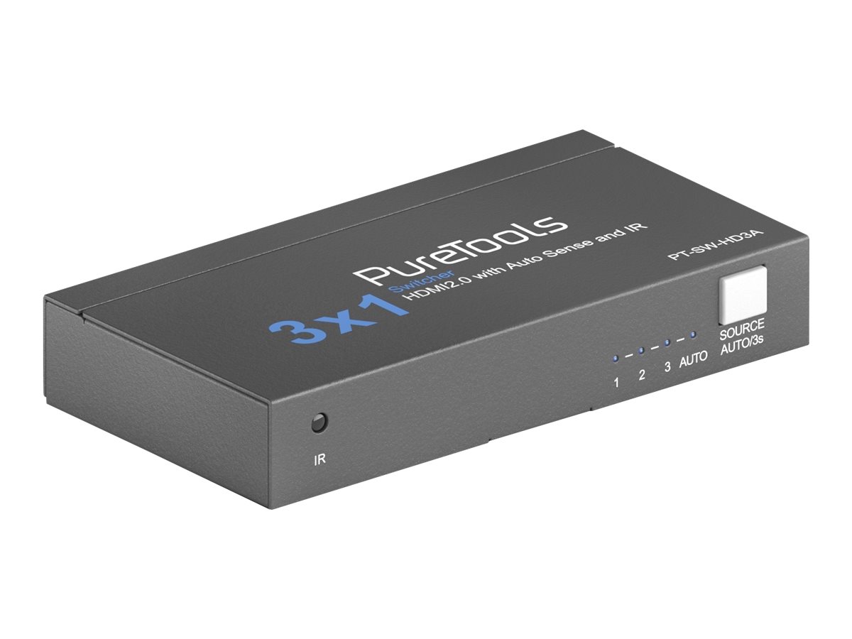 PureLink PureTools - 3x1 HDMI2.0 Switch 4K (60Hz 4:4:4), HDR-Umschaltung, IR-F PureLink PureTools - 3x1 HDMI2.0 Switch 4K (60Hz 4:4:4), HDR-Umschaltung, IR-F