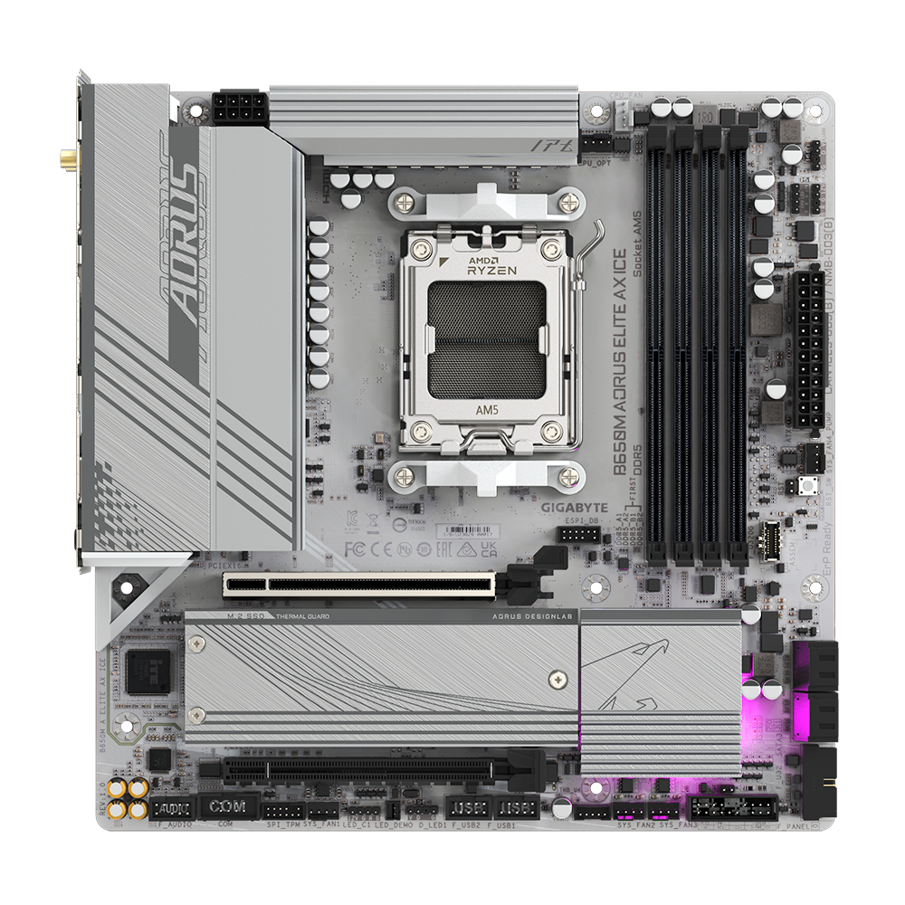 GIGABYTE B650M A ELITE AX ICE AM5 4xDDR5 2xM2 4xSATA