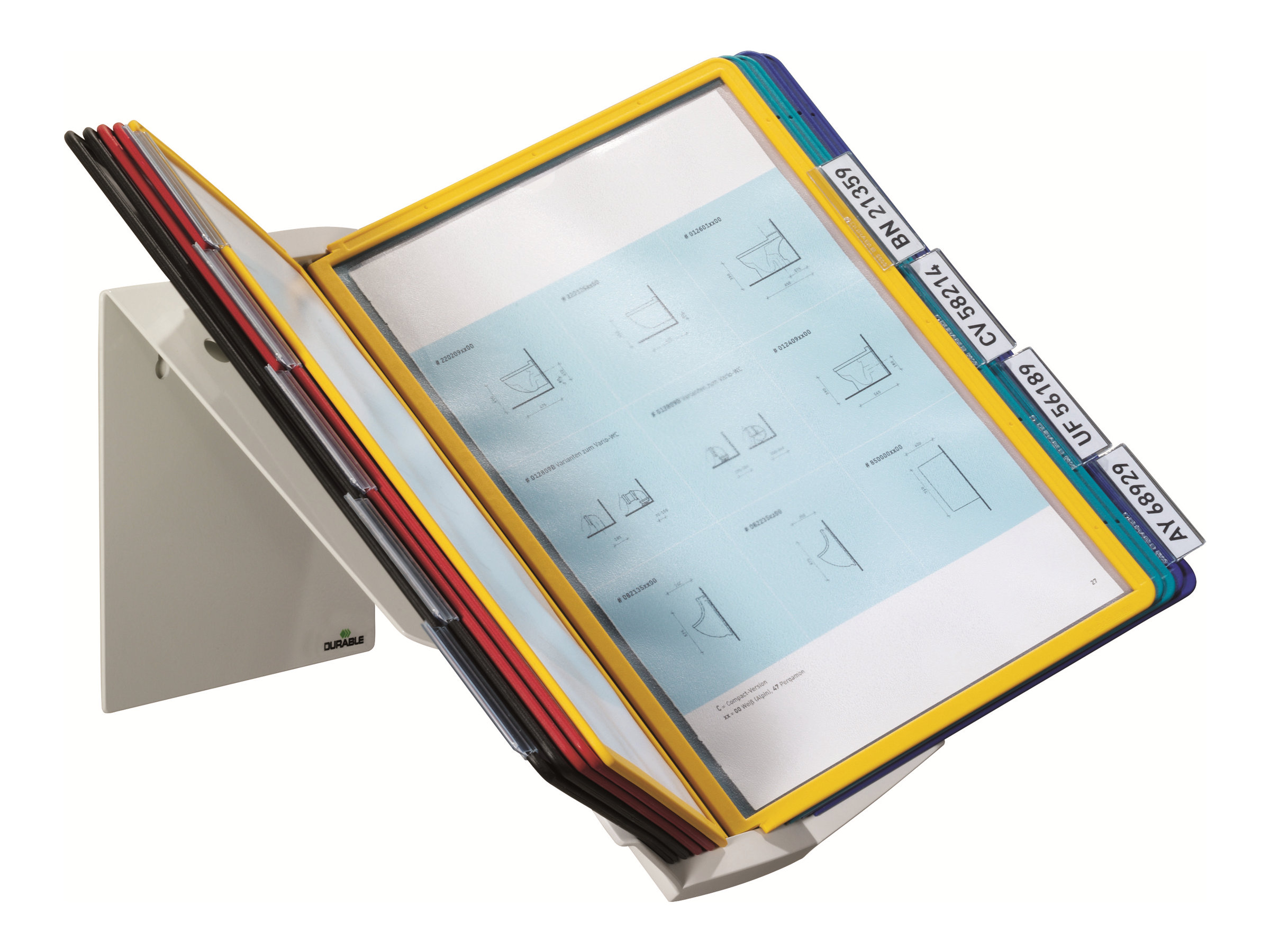 DURABLE Sichttafelsystem Vario® Pro 10 557900 DIN A4 farbsortiert mit 10 St. Sichttafeln