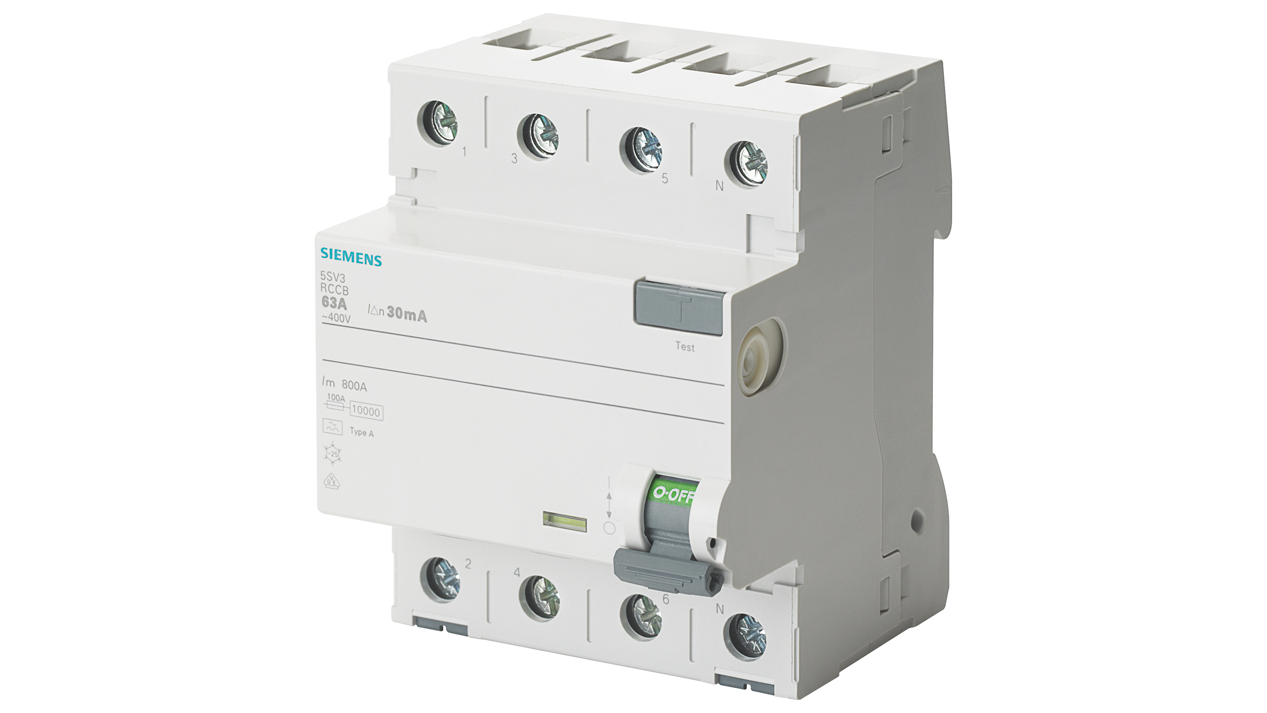 Siemens FI-Schutzschalter 5SV3344-6 40/0,03A 4polig Siemens FI-Schutzschalter 5SV3344-6 40/0,03A 4polig