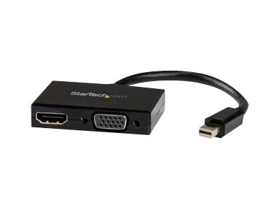 StarTech.com Reise A/V Adapter: 2-in-1 Mini DisplayPort auf HDMI oder VGA Konverter - mDP zu HDMI / VGA Adapter im kompakten Design - Videokonverter - Schwarz