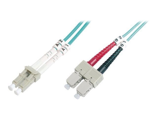 DIGITUS LWL Patchkabel LC -> SC 10.00m Multimode Duplex OM3