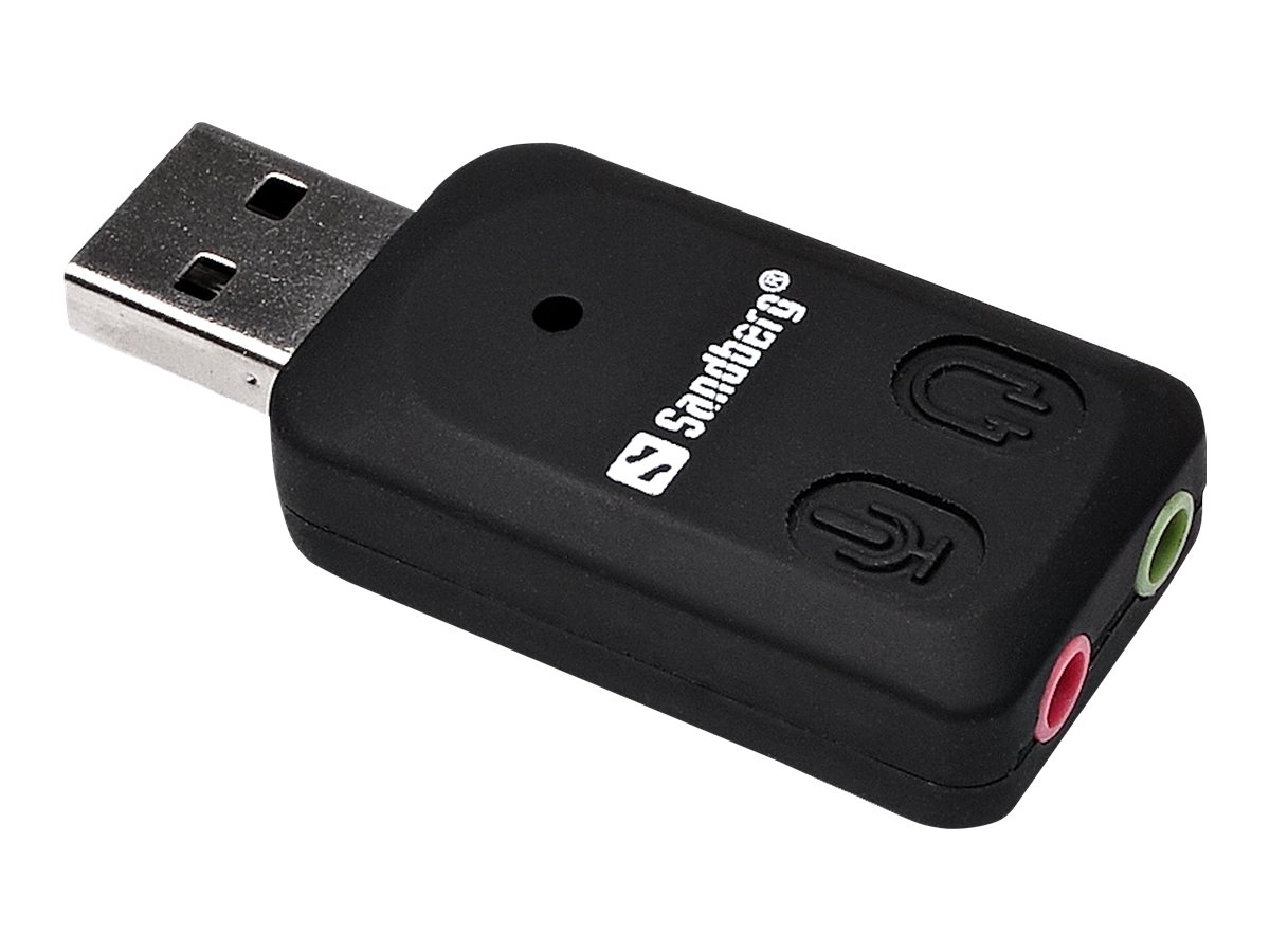 SANDBERG USB to Sound Link Externe USB-Soundkarte mit Anschluessen fuer Lautsprecher und Mikrofon